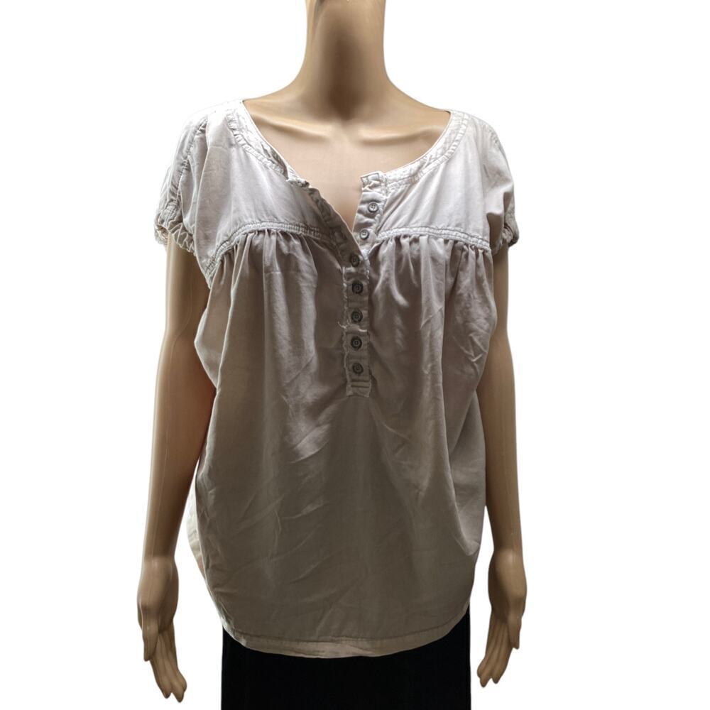 We The Free distress henley oversized shirt women’s Medium dusty pink